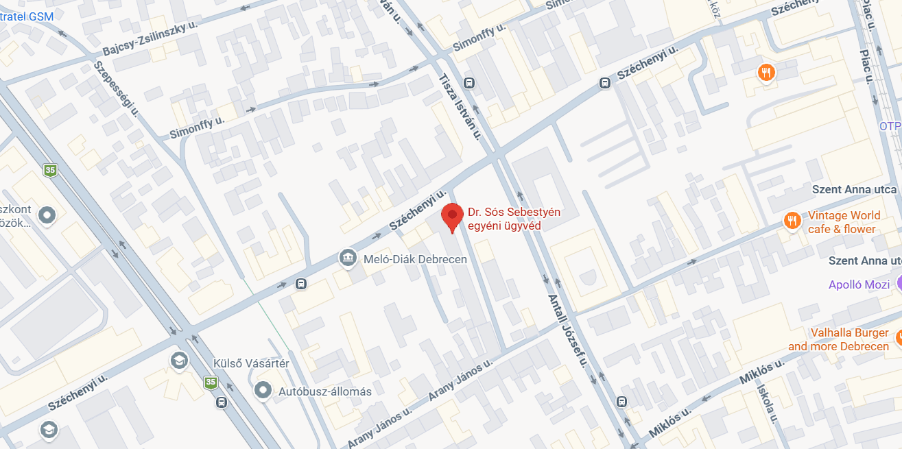 Location image on a map of the lawyer